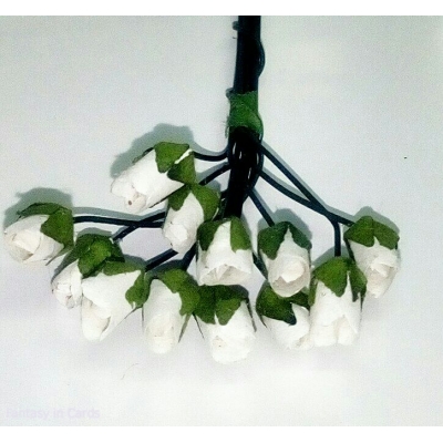 БУКЕТ РОЗ бумажные Mulberry paper  Белые / Букет троянд паперові Mulberry paper Білі у букеті 12 квіток