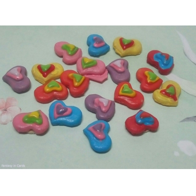 Декоративные сердечки цветные 1мм, 24 шт / Декоративні серця кольорові 1мм, 24 шт