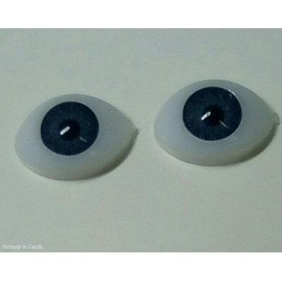 Очі декоративні для ляльок овальні синьо-сірі 13 мм * 0,8 мм 1 пара