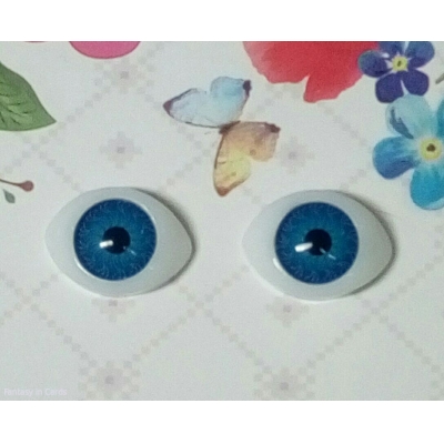 Очі декоративні для ляльок овальні сині 18 мм * 13 мм 1 пара