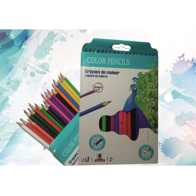 Набір кольорових олівців 18 кольорів