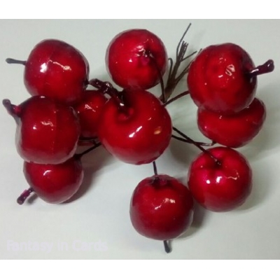 Яблука декоративні  червоні 10 шт пучок 22 мм